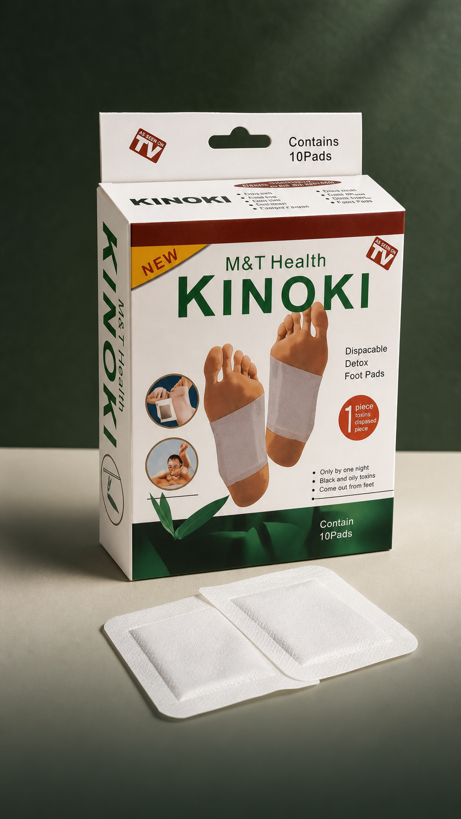 Parches Kinoki para Pies - hero editorial con producto visible